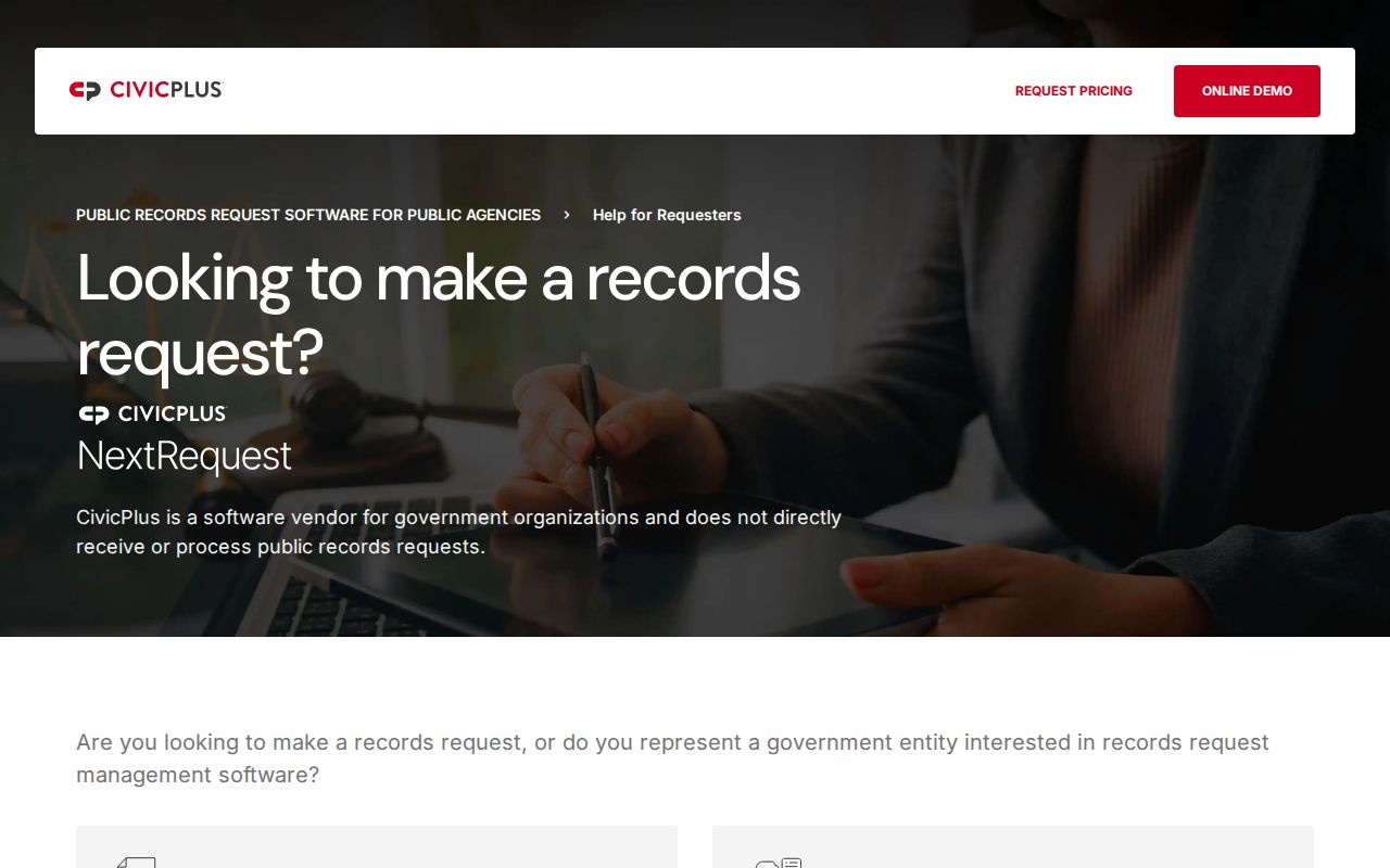 Richmond people search public records request screen