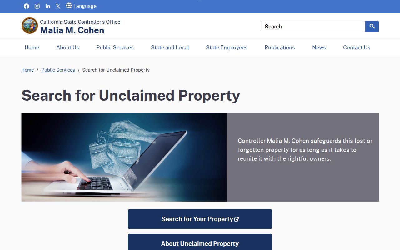 Richmond public records lookup through California unclaimed property